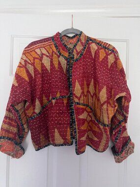 Kantha reversible jacket